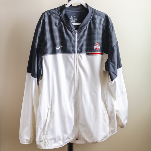 Nike OSU Ohio State Buckeyes Dri-Fit Windbreaker Zip Up XXL - Picture 2 of 7